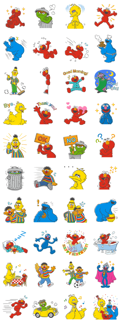 Sesame Street + Pop-Up + Animated 1, 2 & 3 – LINE Stickers