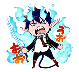 blue exorcist sticker for line whatsapp telegram android iphone ios