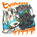 White and Black Cat & funyasi Stickers White and Black Cat & funyasi Stickers