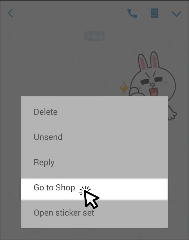 Go to LINE Sticker Store & Shop
