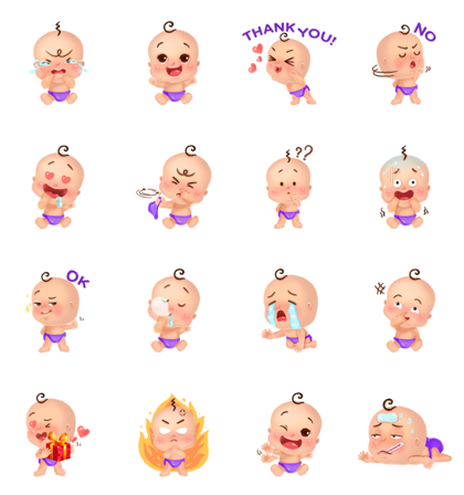 Download Be Yeu: Baby Emotions Sticker LINE and use on WhatsApp