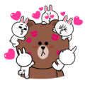 Brown & Cony's Heart-Throbbing Love Sticker for LINE & WhatsApp | ZIP: GIF & PNG
