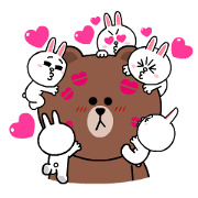 Brown & Cony's Heart-Throbbing Love Brown & Cony's Heart-Throbbing Love Sticker for LINE & WhatsApp | ZIP: GIF & PNG