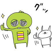 Gachapin × USAGI TEIKOKU Gachapin × USAGI TEIKOKU Sticker for LINE & WhatsApp | ZIP: GIF & PNG