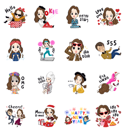 H&M: Let's Celebrate the Holidays Line Sticker GIF & PNG Pack: Animated & Transparent No Background | WhatsApp Sticker