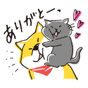 Kuroneko × Shibanban Sticker for LINE & WhatsApp | ZIP: GIF & PNG