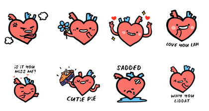 CLEO Lubs You Line Sticker GIF & PNG Pack: Animated & Transparent No Background | WhatsApp Sticker