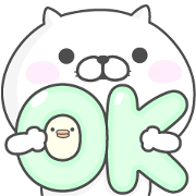 Free Cat and chick. × Nitori LINE sticker for WhatsApp
