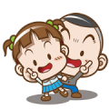 Cocoa & Onigiri Boy Sticker for LINE & WhatsApp | ZIP: GIF & PNG