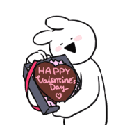 Extremely Rabbit Animated Valentine Sticker for LINE & WhatsApp | ZIP: GIF & PNG