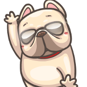 Free French Bulldog PIGU-Animated Sticker VII LINE sticker for WhatsApp