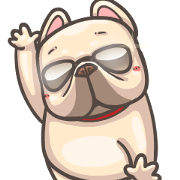 French Bulldog PIGU-Animated Sticker VII Sticker for LINE & WhatsApp | ZIP: GIF & PNG