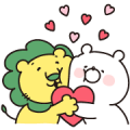 Girly Bear × Lion-chan Sticker for LINE & WhatsApp | ZIP: GIF & PNG