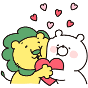 Girly Bear × Lion-chan Girly Bear × Lion-chan Sticker for LINE & WhatsApp | ZIP: GIF & PNG