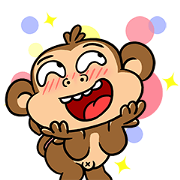 What The Monkey Sticker for LINE & WhatsApp | ZIP: GIF & PNG