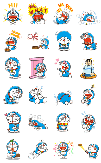 Doraemon Animated Stickers Line Sticker GIF & PNG Pack: Animated & Transparent No Background | WhatsApp Sticker