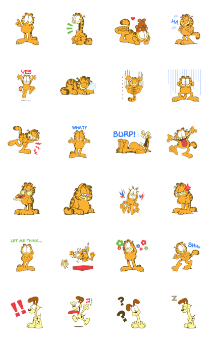 Garfield's Got the Moves Line Sticker GIF & PNG Pack: Animated & Transparent No Background | WhatsApp Sticker