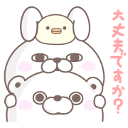 Rabbit and Bear 100% Greetings Sticker for LINE & WhatsApp | ZIP: GIF & PNG