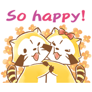 Rascal and Lily: Fluffy Love Sticker for LINE & WhatsApp | ZIP: GIF & PNG