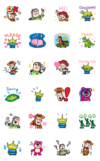 Toy Story (Cute Sketches) Line Sticker GIF & PNG Pack: Animated & Transparent No Background | WhatsApp Sticker
