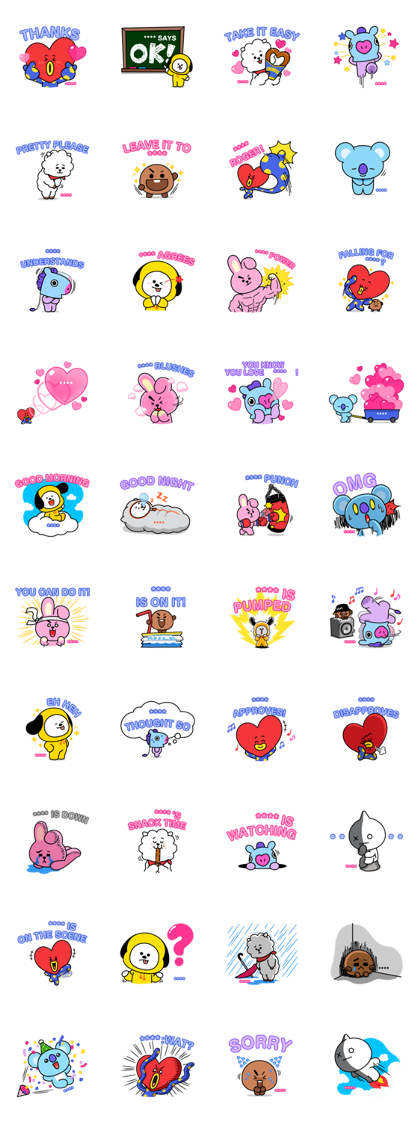 BT21 Custom Stickers Sticker for LINE WhatsApp 