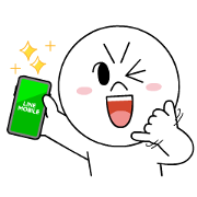 LINE MOBILE & LINE FRIENDS Happy Days Sticker for LINE & WhatsApp | ZIP: GIF & PNG