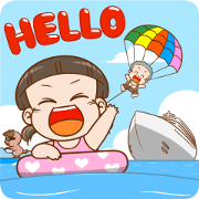 NomYen & HuaKrien Hello Summer NomYen & HuaKrien Hello Summer Sticker for LINE & WhatsApp | ZIP: GIF & PNG