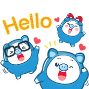 PIGGY GANG: Hello Summer Sticker for LINE & WhatsApp | ZIP: GIF & PNG