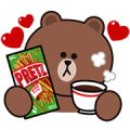 Pretz × BROWN & FRIENDS Sticker for LINE & WhatsApp | ZIP: GIF & PNG