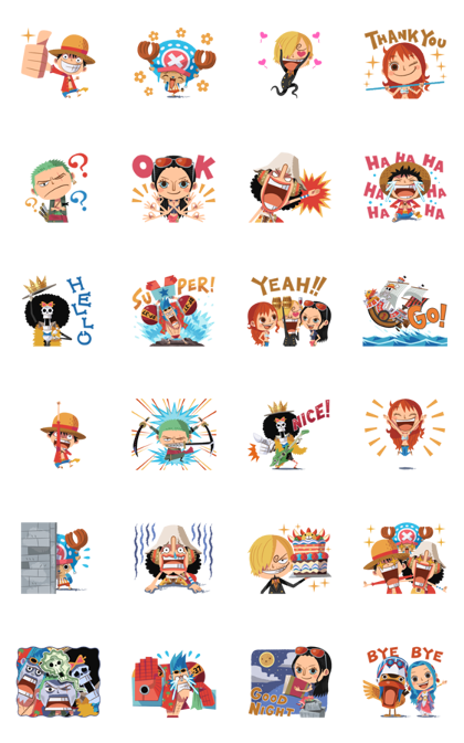 Animated ONE PIECE Super-Cute Stickers Line Sticker GIF & PNG Pack: Animated & Transparent No Background | WhatsApp Sticker
