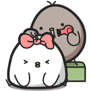 Black and White Chicken Big Love Black and White Chicken Big Love Sticker for LINE & WhatsApp | ZIP: GIF & PNG