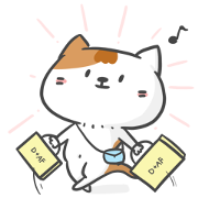 D+AF × Cute Cat Sticker for LINE & WhatsApp | ZIP: GIF & PNG