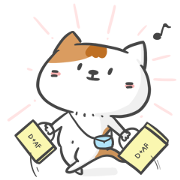 D+AF × Cute Cat D+AF × Cute Cat Sticker for LINE & WhatsApp | ZIP: GIF & PNG