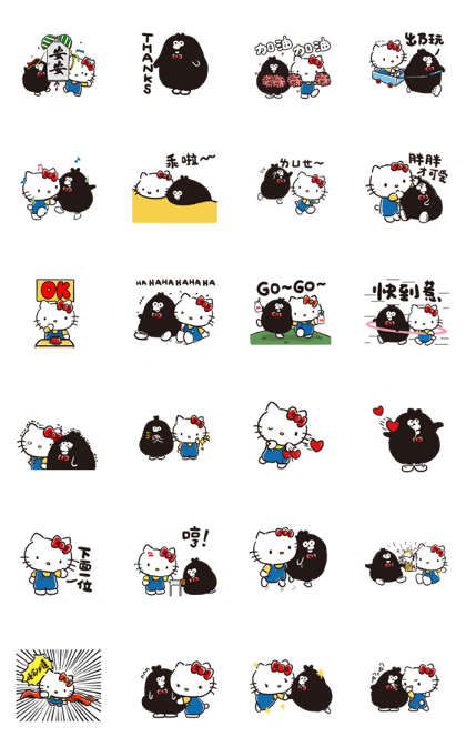 Hello Kitty Meets Ology on the Move Line Sticker GIF & PNG Pack: Animated & Transparent No Background | WhatsApp Sticker