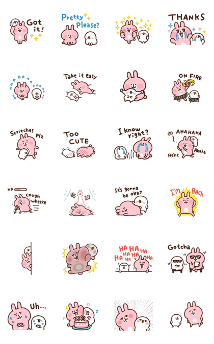 Kanahei's Piske & Usagi Come to Life! 4 Line Sticker GIF & PNG Pack: Animated & Transparent No Background | WhatsApp Sticker