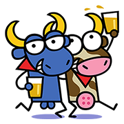 Kukuxumusu: Cow & Bull Sticker for LINE & WhatsApp | ZIP: GIF & PNG