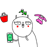 LINE SHOPPING with Jay the Rabbit LINE SHOPPING with Jay the Rabbit Sticker for LINE & WhatsApp | ZIP: GIF & PNG