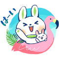 L'OCCITANE×Usa-tan tropical ver. Sticker for LINE & WhatsApp | ZIP: GIF & PNG