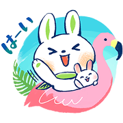 L'OCCITANE×Usa-tan tropical ver. Sticker for LINE & WhatsApp | ZIP: GIF & PNG
