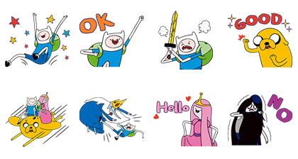 Adventure Time (Free) Line Sticker GIF & PNG Pack: Animated & Transparent No Background | WhatsApp Sticker