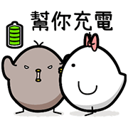Black and White Chicken 4 Sticker for LINE & WhatsApp | ZIP: GIF & PNG