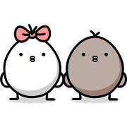 Black and white chicken Sticker for LINE & WhatsApp | ZIP: GIF & PNG