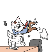 Bob: The Worker Cat Sticker for LINE & WhatsApp | ZIP: GIF & PNG