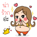 Chubby Girl Sticker for LINE & WhatsApp | ZIP: GIF & PNG