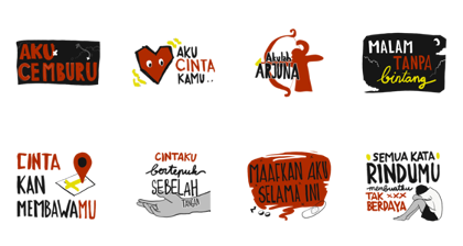 Dewa 19: Atas Nama Cinta Line Sticker GIF & PNG Pack: Animated & Transparent No Background | WhatsApp Sticker