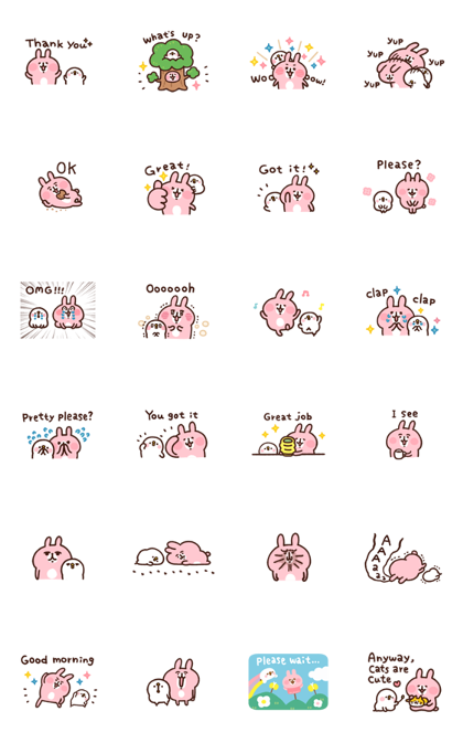 Kanahei's Piske & Usagi Come to Life! 3 Line Sticker GIF & PNG Pack: Animated & Transparent No Background | WhatsApp Sticker