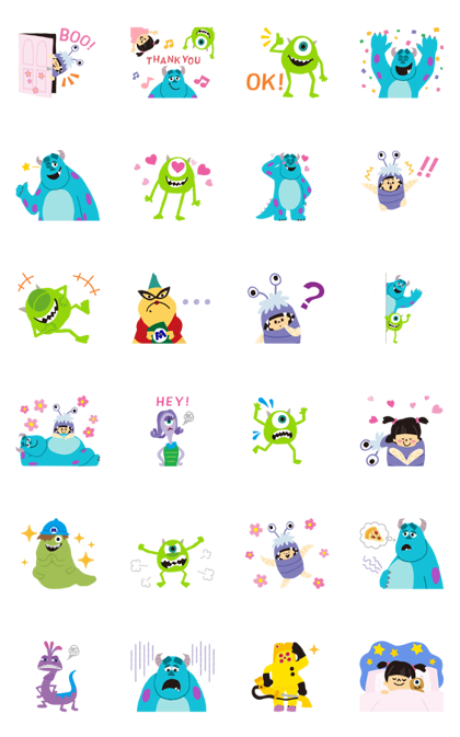 Monsters Inc. Cute Sticker for LINE WhatsApp Telegram 