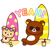 Rilakkuma: Enjoy Summer Rilakkuma: Enjoy Summer Sticker for LINE & WhatsApp | ZIP: GIF & PNG