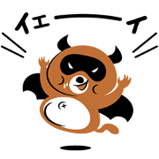 Akuma de Tanuki-Kun Sticker for LINE & WhatsApp | ZIP: GIF & PNG