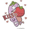 [BIG]Jazz Fruit Couple - Couple Stickers Sticker for LINE & WhatsApp | ZIP: GIF & PNG